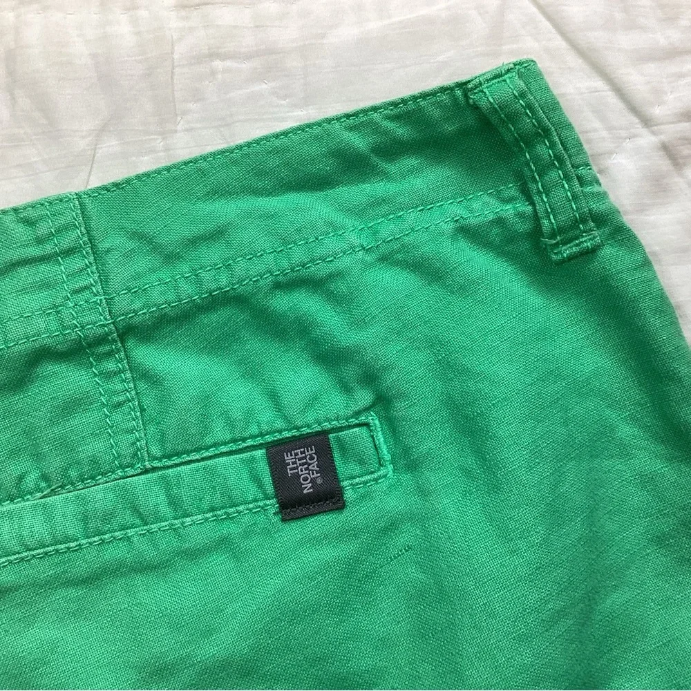 North Face Linen Blend‎ Green Shorts 14 Long